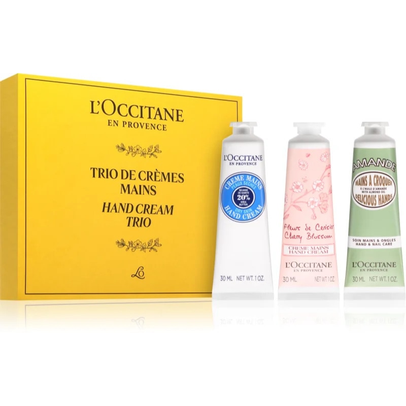 Set cadou L'Occitane Hand Cream Trio, 3 creme de maini, parfum