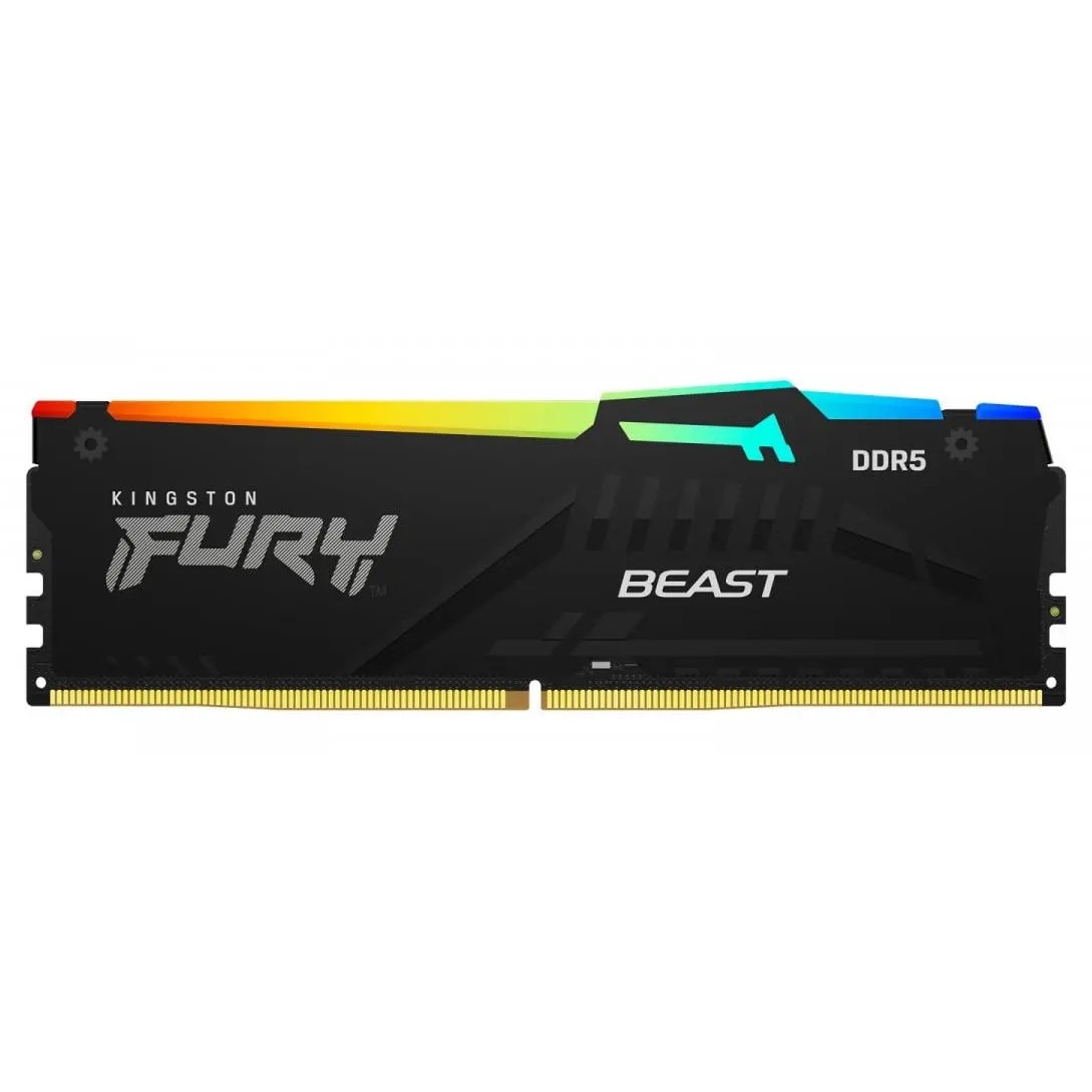 Kingston FURY Beast RGB 64GB PCメモリ DDR5 Memorie RAM Kingston FURY Beast RGB DDR5 64GB, 5600MHz, negru