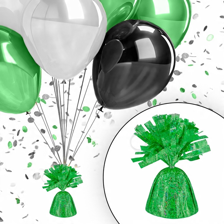 Greutate pentru baloane, PartyPal, verde, 12cm