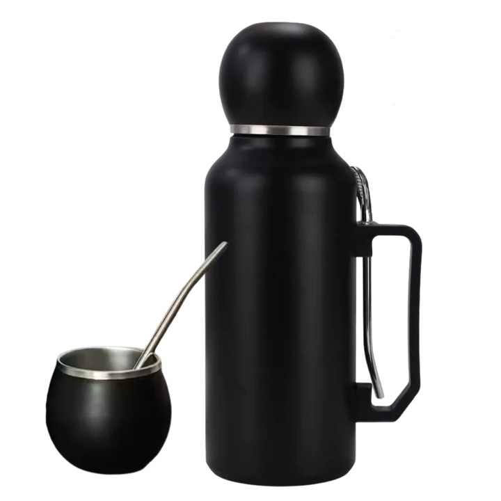 Sticla Termos, 1300ml, Cana, Pai si Sita, Perete Dublu Inox, Maner Rezistent