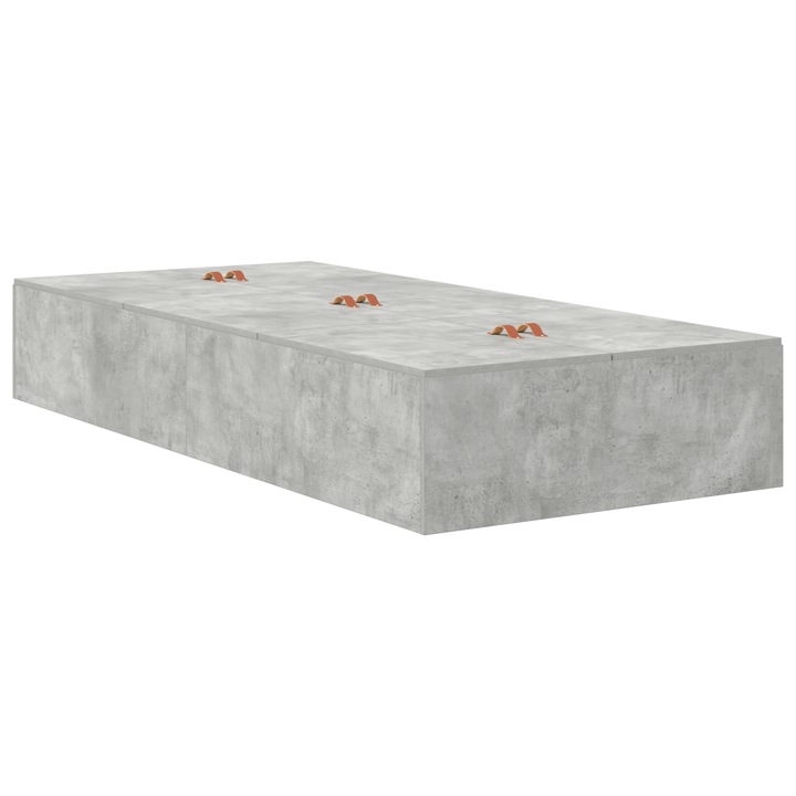 vidaXL Tároló Ágykeret Beton Szürke 100x200 cm 3335352