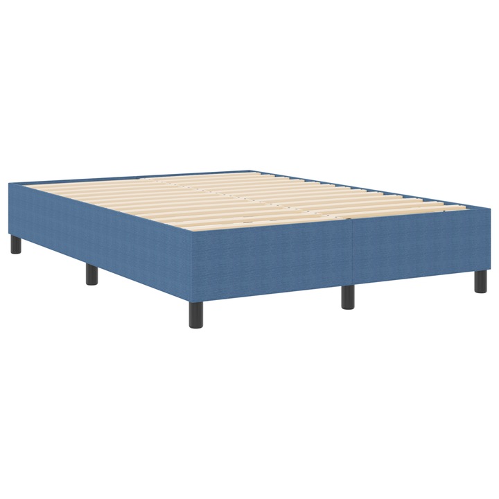 vidaXL Boxspring Ágy Kék 140x200 cm Kordbársony Szövet 3337415