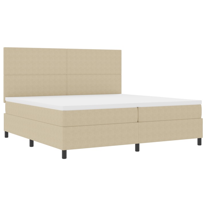 vidaXL Box Spring Ágy Matraccal Világos Zöld Szürke 200x200 cm Kordbársony 3337574