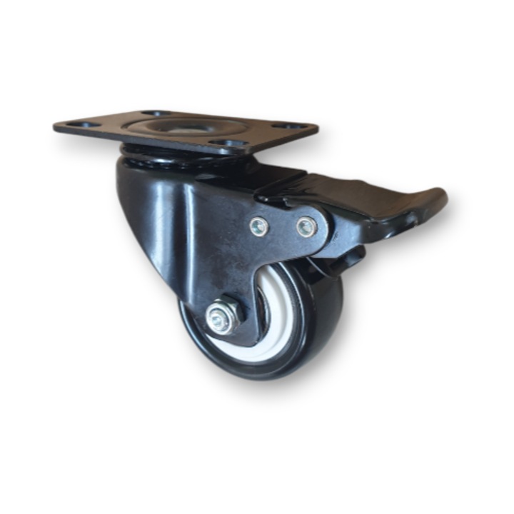 Roata pivotanta cu frana, diametru 50 mm, poliuretan, greutate maxima suportata 50 kg