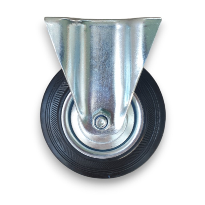 Roata fixa, diametru 125 mm, cauciuc, greutate maxima suportata 110 kg
