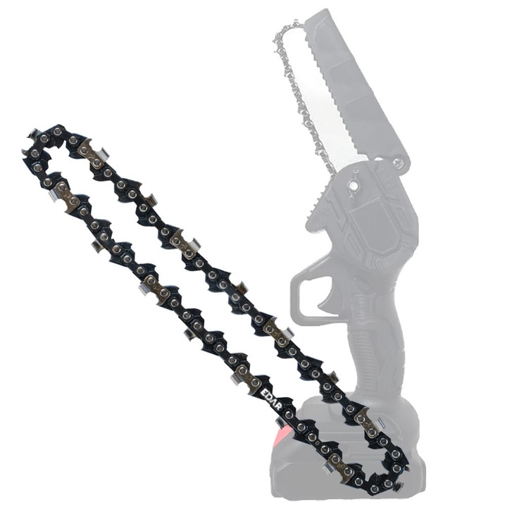 Lant de Rezerva EDAR pentru Mini Fierastrau 6 inch / 15 cm, Pas 1/4, Compatibil cu Drujba Electrica Portabila pe Acumulator, Taiere Lemn si Crengi
