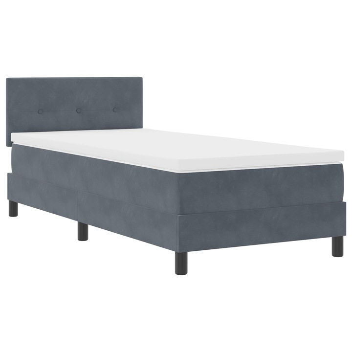 vidaXL Boxspring Ágy Matrac Közép Szürke 100x200 cm Velúr 3339153
