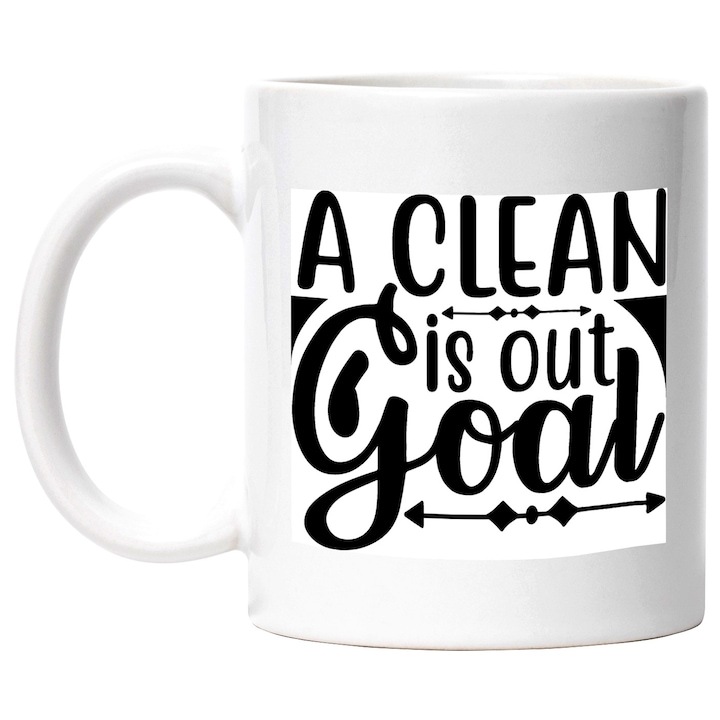 Cana alba personalizata, in engleza A clean goal is out - un gol misto, INOVATIX®. 330ml