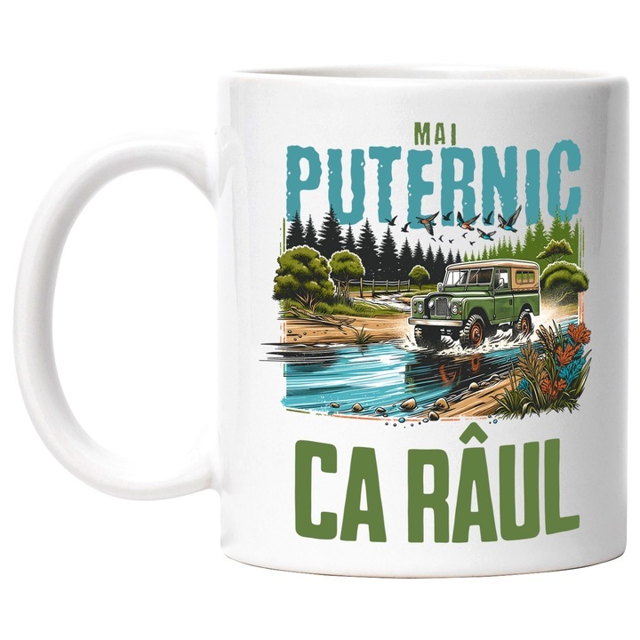 Cana alba personalizata, mai puternic ca raul masina de teren prin apa aventura, camping, INOVATIX®. 330ml