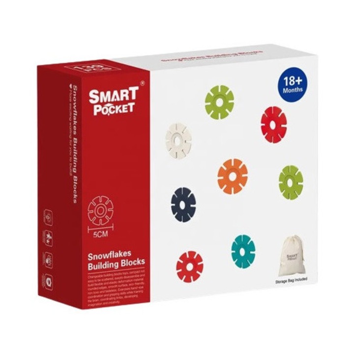 Set construcție, rozete mari, 139 piese, 5 cm diametru, multicolor