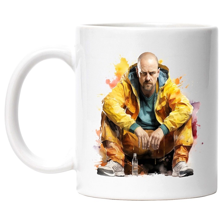 Cana alba personalizata, Walter White, Breaking Bad, Serial TV, Personaj, INOVATIX®. 330ml
