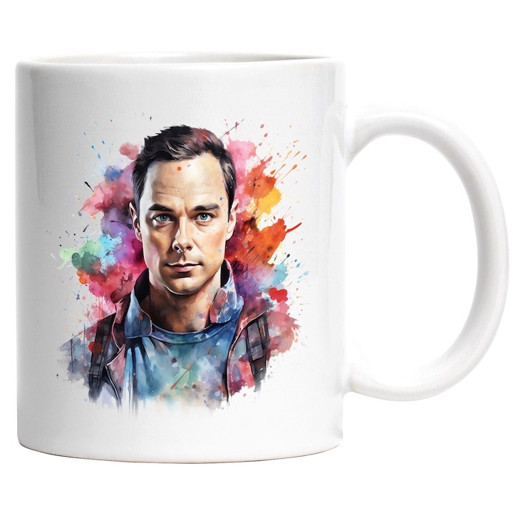 Cana alba personalizata, Sheldon Cooper, Big Bang Theory, Comedie, INOVATIX®. 330ml