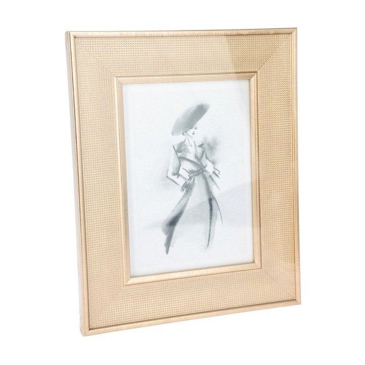 Rama foto aurie 13x18 cm, cu sticla, cadru PS si spate MDF