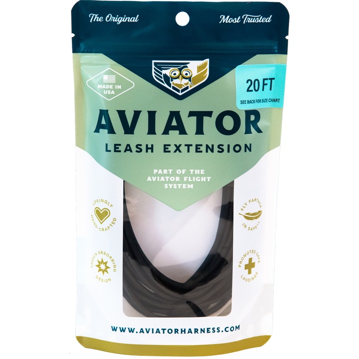 Удължител за повод Aviator 83985, от еластичен найлон и каучук, черен, 12 м
