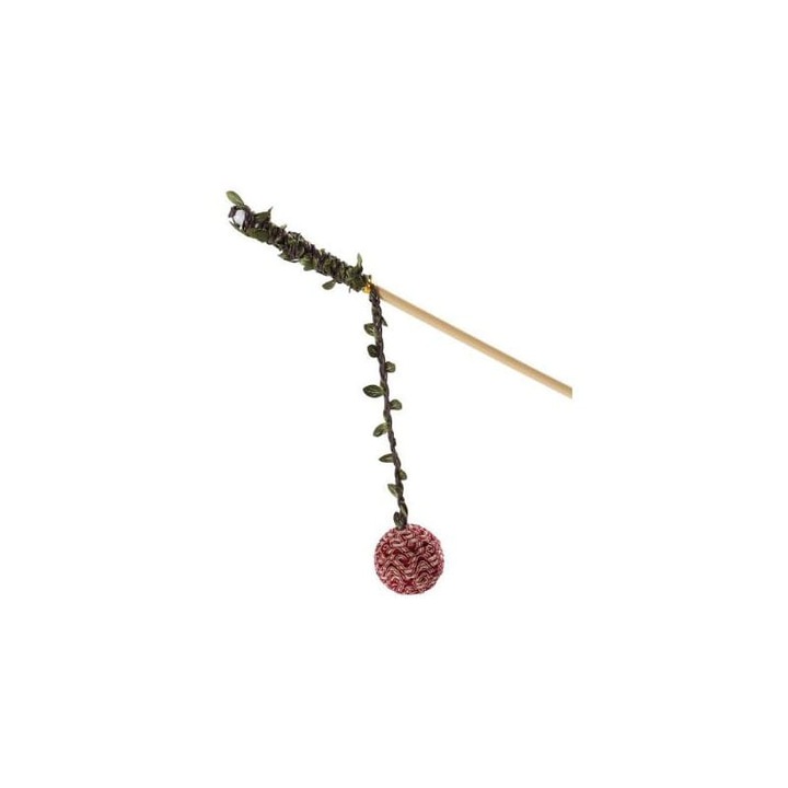 Интерактивна играчка за котки, Parrot Planet, топка на връв с листа, 4.5x47см