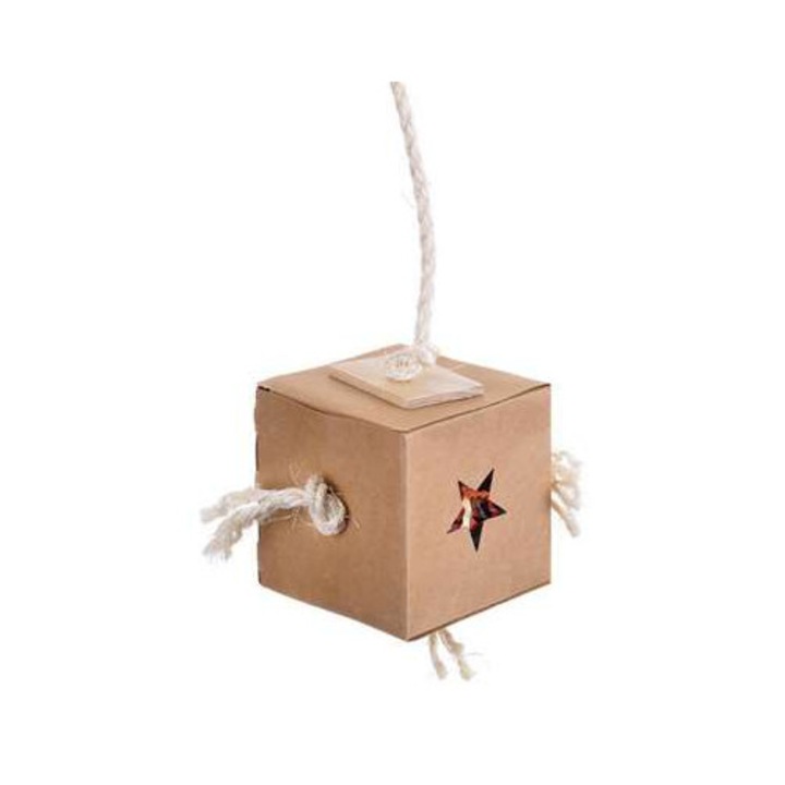 Jucarie pentru papagali, Parrot Planet, cub, lemn/carton, 48x12cm