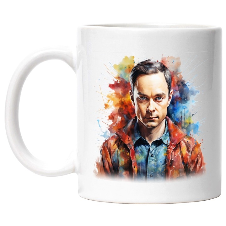 Cana alba personalizata, Sheldon Cooper, Serial TV, Big Bang Theory, INOVATIX®. 330ml