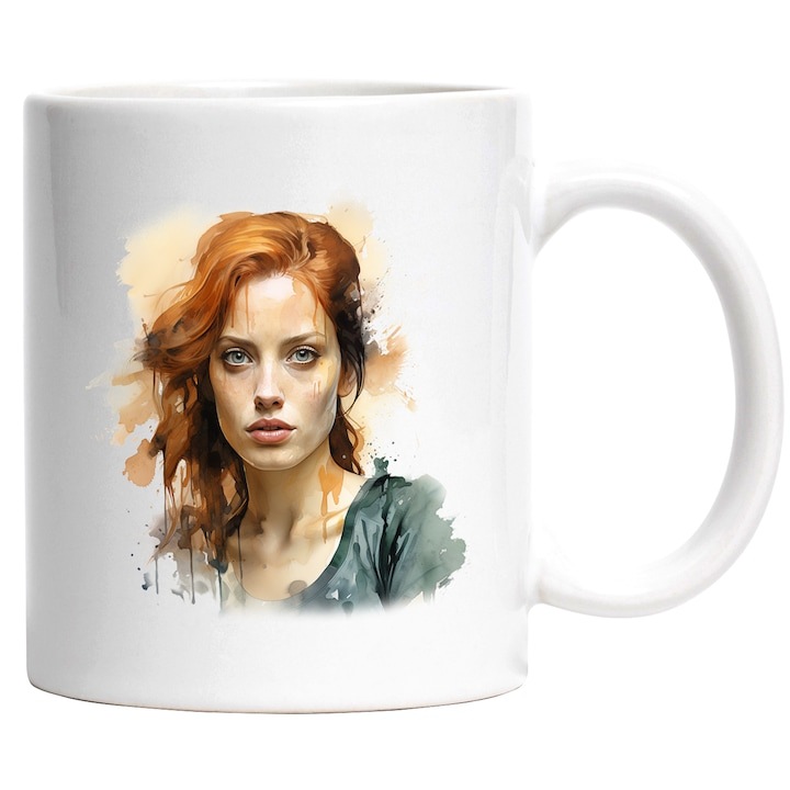 Cana alba personalizata, Sophie Turner, Actrita Celebra, Seriale TV, INOVATIX®. 330ml
