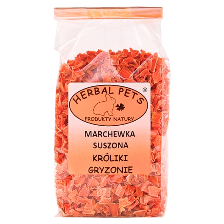 Сушени моркови за зайци и гризачи, HERBAL PETS, 125 г, богати на витамини, подпомагат храносмилането