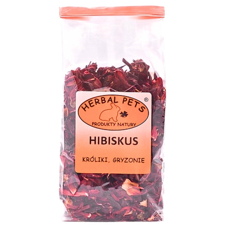 Хибискус за зайци и гризачи, БИЛКОВИ ДОМАШНИ ЛЮБИМЦИ, 60 г, подпомага здравето на черния дроб, високо съдържание на витамин C