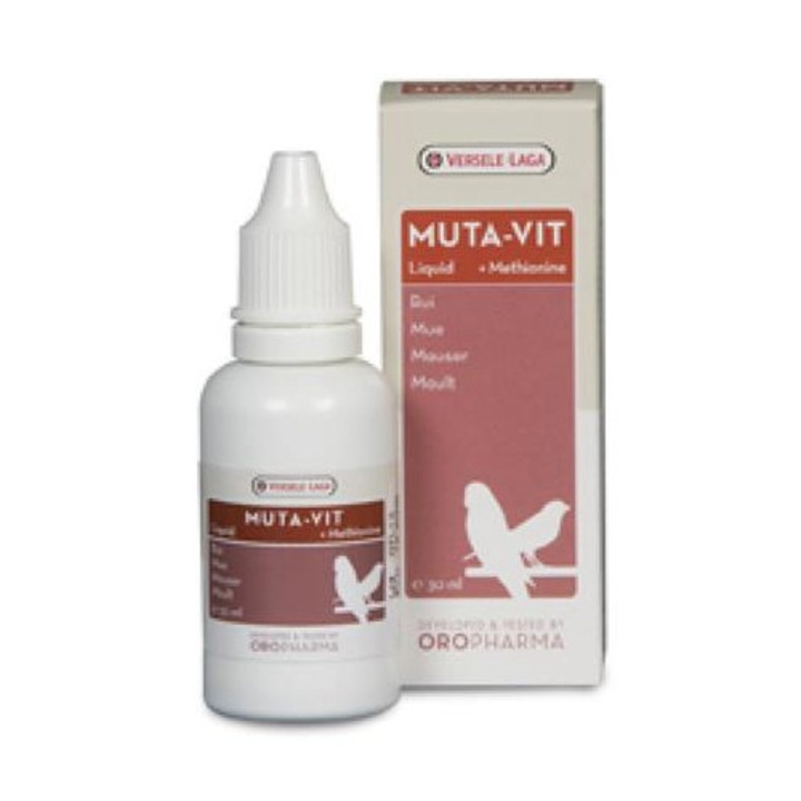Supliment nutritiv pentru pasari, Versele-Laga Muta-vit Liquid, 30ml, contine vitamine, aminoacizi