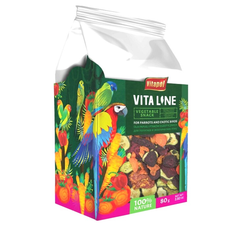Vitapol VITALINE - Зеленчукова закуска за всички папагали 80 г