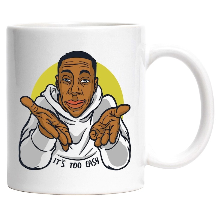 Cana alba personalizata, Mesaj In Engleza It’s Too Easy, E prea usor, Influencer, TikTok, Reels, Meme, INOVATIX®. 330ml