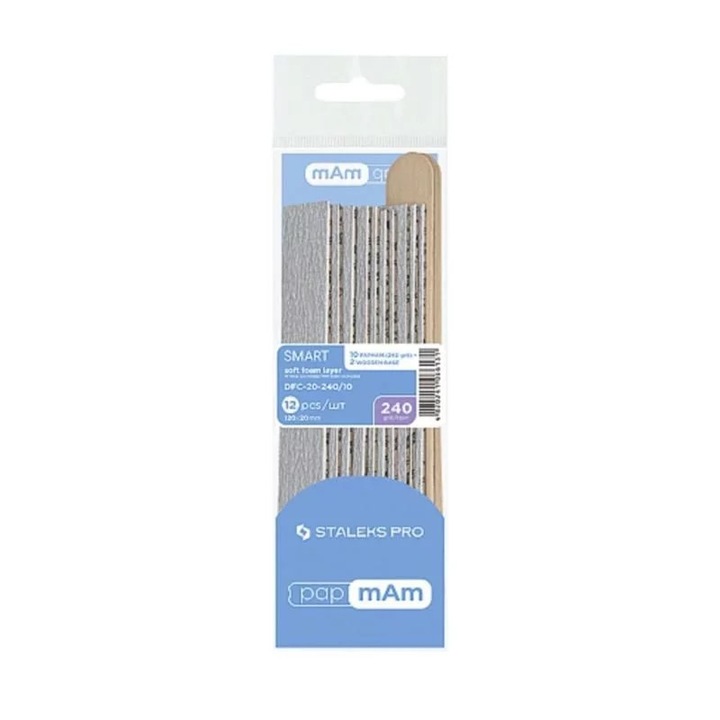 Set de 10 nakladki pentru pilnic Staleks DFC-20-240, 240 granulatie, pe spuma, pentru manichiura si pedichiura