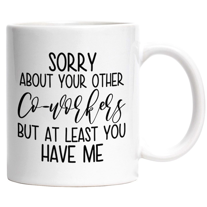 Cana alba personalizata, pentru cei care se cred mai importanti decat ceilalti colegi de la serviciu, INOVATIX®. 330ml