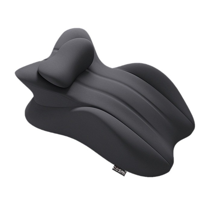 Perna multifunctionala pentru dormit pe burta, COSMI, spuma cu memorie, detasabila, culoare negru,58x38x23cm, pentru citit/telefon/incalzire abdominala, pentru exterior/birou