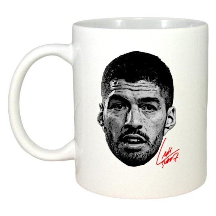 Cana alba personalizata, fotbalistul Luis Suarez Inter Miami CF, Cri-Flo,. Maner si interior Alb, INOVATIX®. 330ml