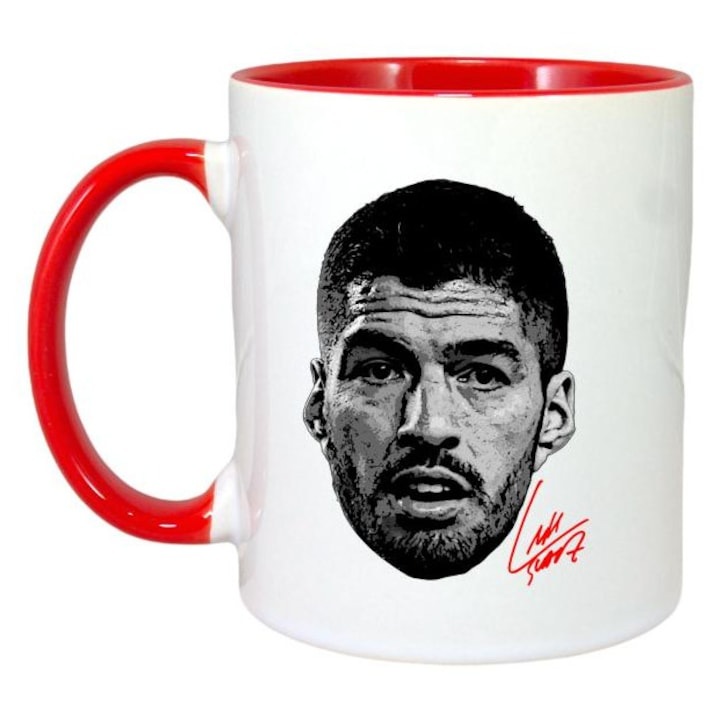 Cana alba personalizata, fotbalistul Luis Suarez Inter Miami CF, Cri-Flo,. Maner si interior Rosu, INOVATIX®. 330ml