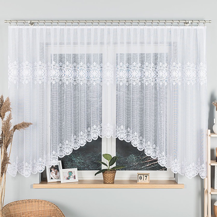 Függöny, Marquise, 450x155 cm, fehér