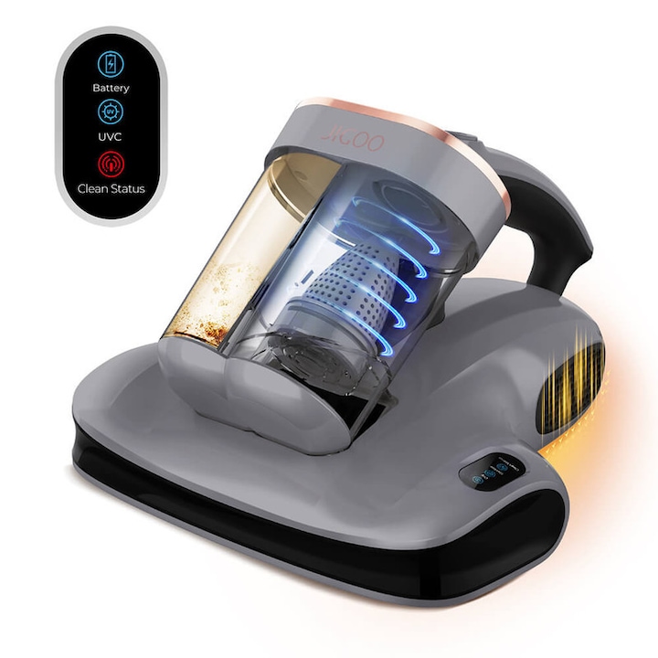 JIGOO S100 akkus porszívó, 10KPa, intelligens atkaérzékelő, 99,9%-os atkaeltávolítás, szürke