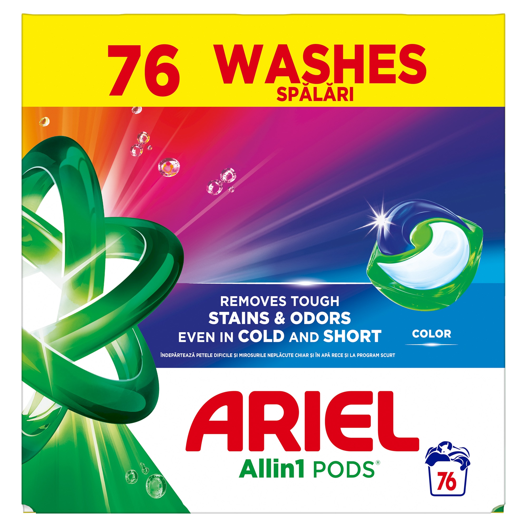 Detergent de rufe capsule Ariel Allin1 PODS Color, 76 Spalari