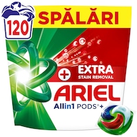 Detergent de rufe capsule Ariel Allin1 PODS +Extra Stain Removal, 120 Spalari
