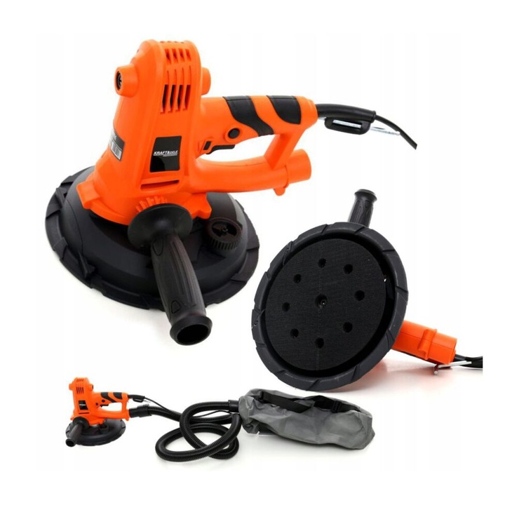 Slefuitor pentru pereti 1400 W, cu sac si sistem de aspirare, 180mm, Kraft