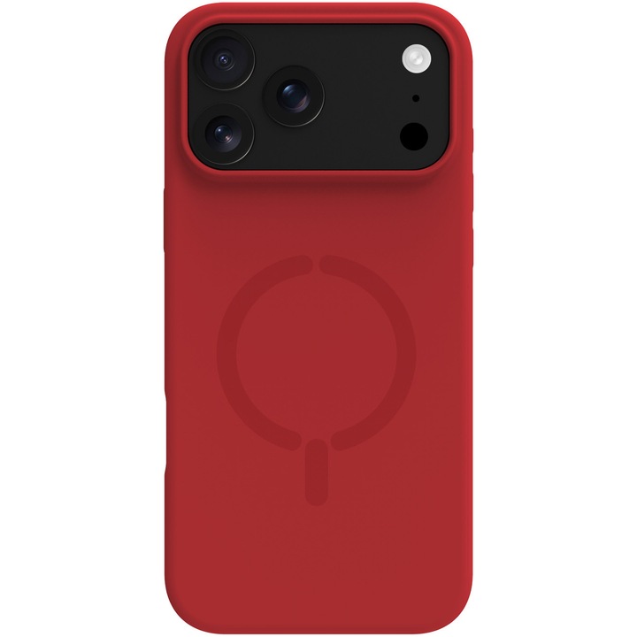 Husa de protectie Celly Silicon Feeling MagSafe pentru iPhone 17 Pro Max, Rosie