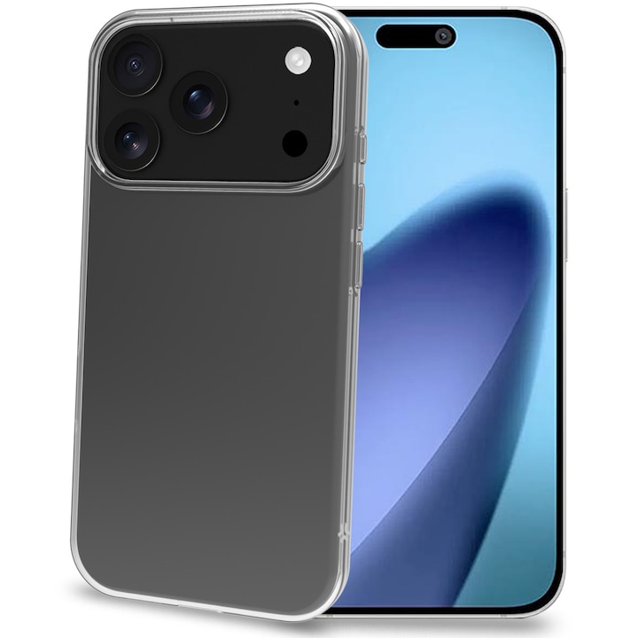 Husa de protectie Celly Silicon pentru iPhone 17 Pro, Transparent