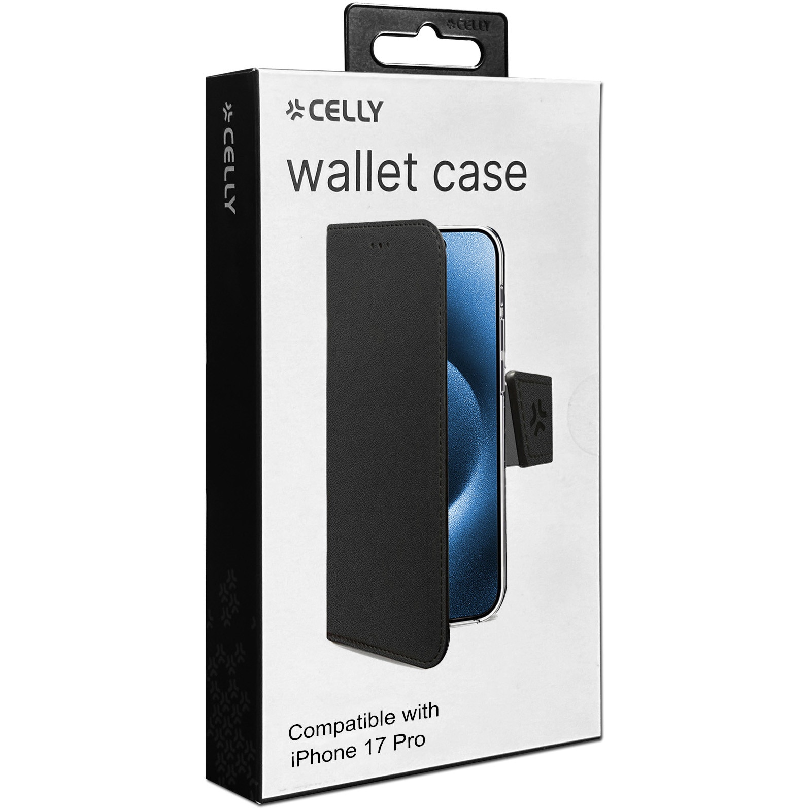 Husa de protectie Celly Tip Carte Piele Ecologica pentru iPhone 17 Pro, Neagra
