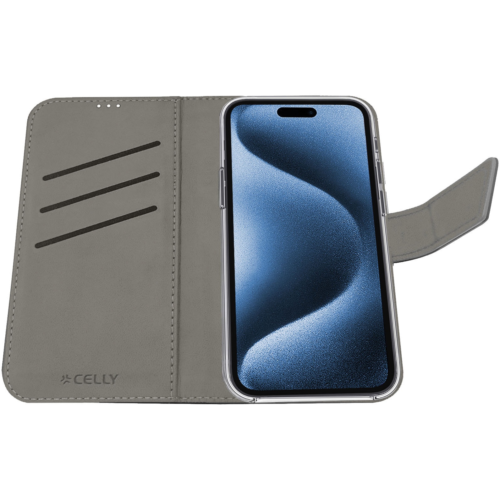 Husa de protectie Celly Tip Carte Piele Ecologica pentru iPhone 17 Pro, Neagra