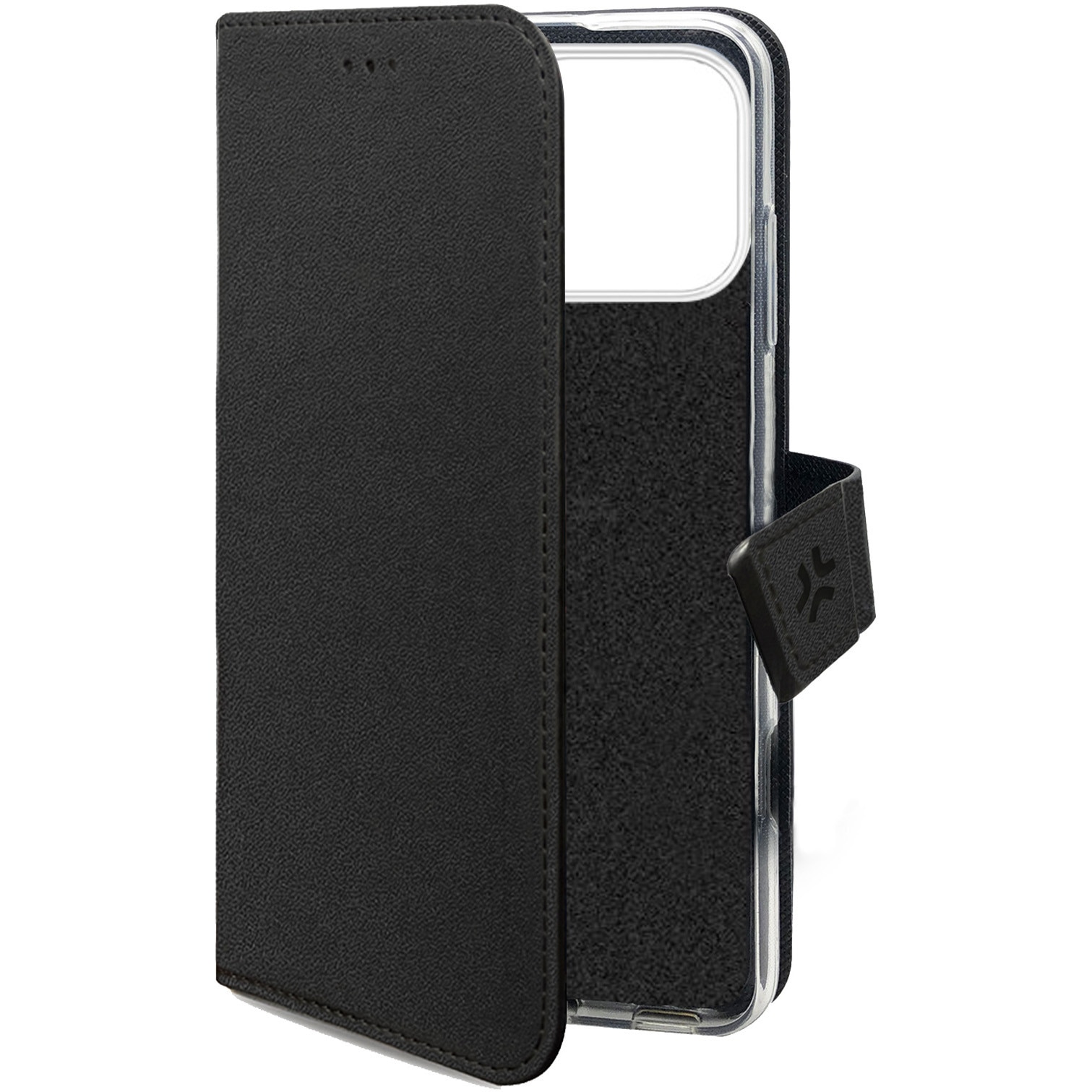Husa de protectie Celly Tip Carte Piele Ecologica pentru iPhone 17 Pro, Neagra