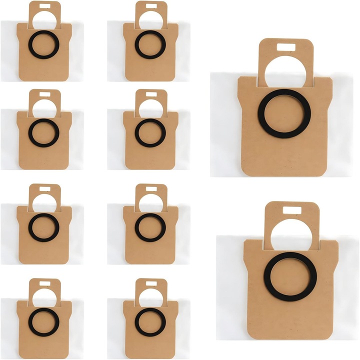 Set 10 saci de praf pentru aspirator robot Omelivon, compatibil cu Xiaomi X10/X20/Dreame L10S Ultra/L10/L20, alb
