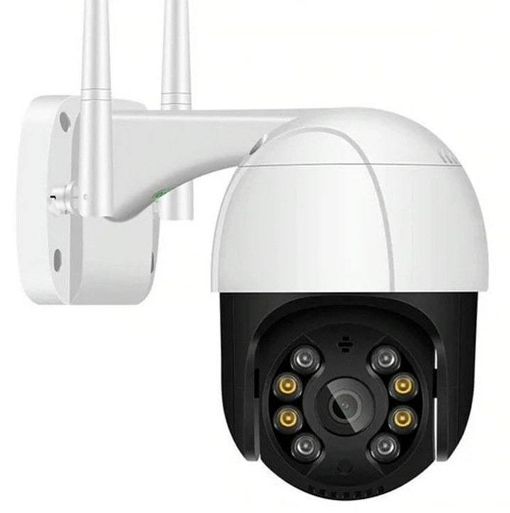 Камера за наблюдение Vaxiuja 1080P пълноцветна ден и нощ WiFi аудио 3.6мм бяла