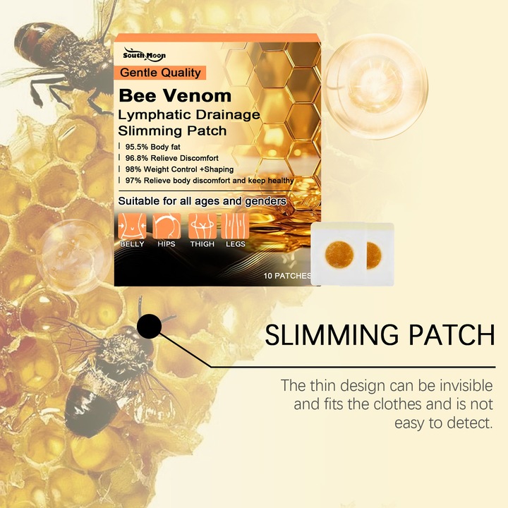 Set 10 plasturi pentru detoxifiere South Moon, cu venin de albine
