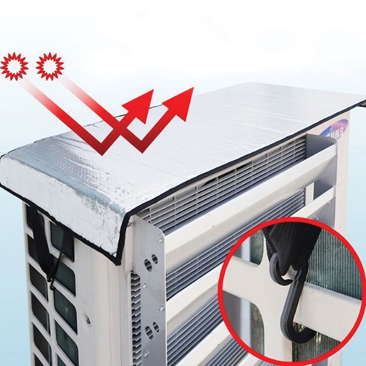 Husa de Protectie din Aluminiu pentru Unitate Exterioara de Aer Conditionat 95x47cm