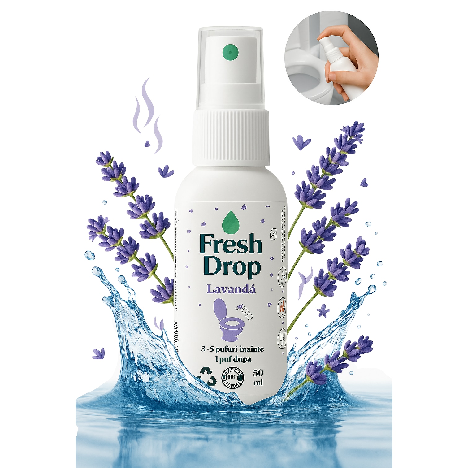 Spray pentru WC, Elimina Mirosurile Neplacute si Dezinfecteaza Apa din