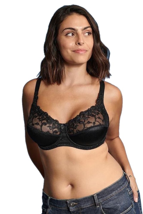 Sutien Naturana 87543, cu Armatura si elemente de broderie, Negru