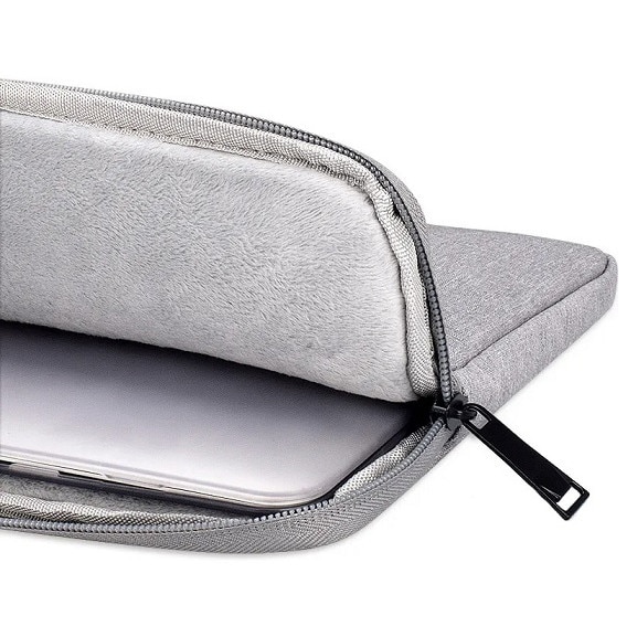 Husa de Protectie si Transport Laptop/Tableta, AB HOMES, Dimensiune 15" Inch, Poliester/Impermeabil/Captusit la interior cu burete antisoc, Inchidere cu fermoar, Buzunar lateral, Compatibil Apple MacBook, Asus, Acer, Dell, Huawei, Gri