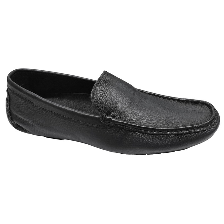 Férfi kék valódi bőr csizma, Fekete